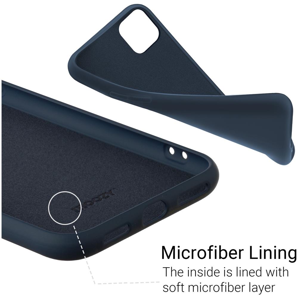 Lifestyle. Cover Per Iphone 12 Pro Max, Blu Notte - Custodia In Silicone Liquido Con Finitura Opaca E Fodera Morbida In Microfibra - Foto 6
