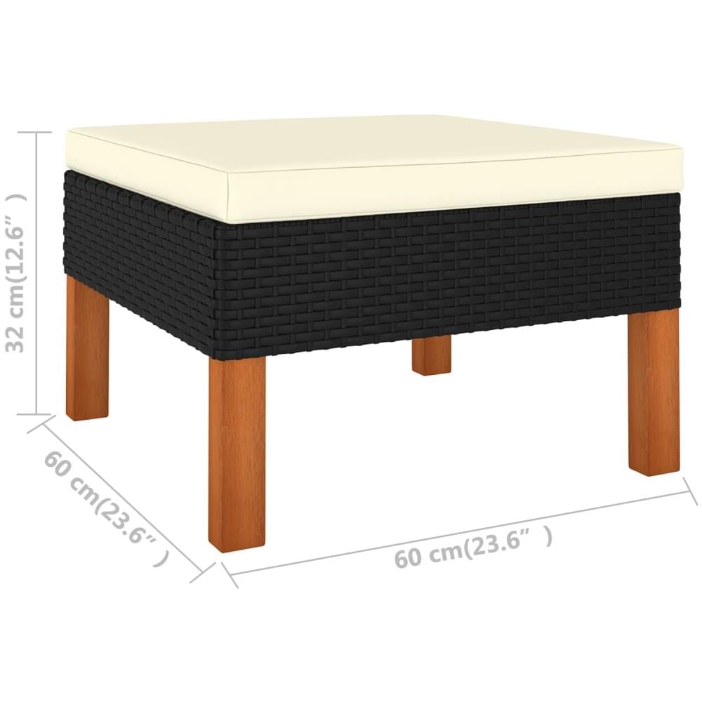 Set Divani Da Giardino 9 Pz Con Cuscini In Polyrattan Nero - Foto 2