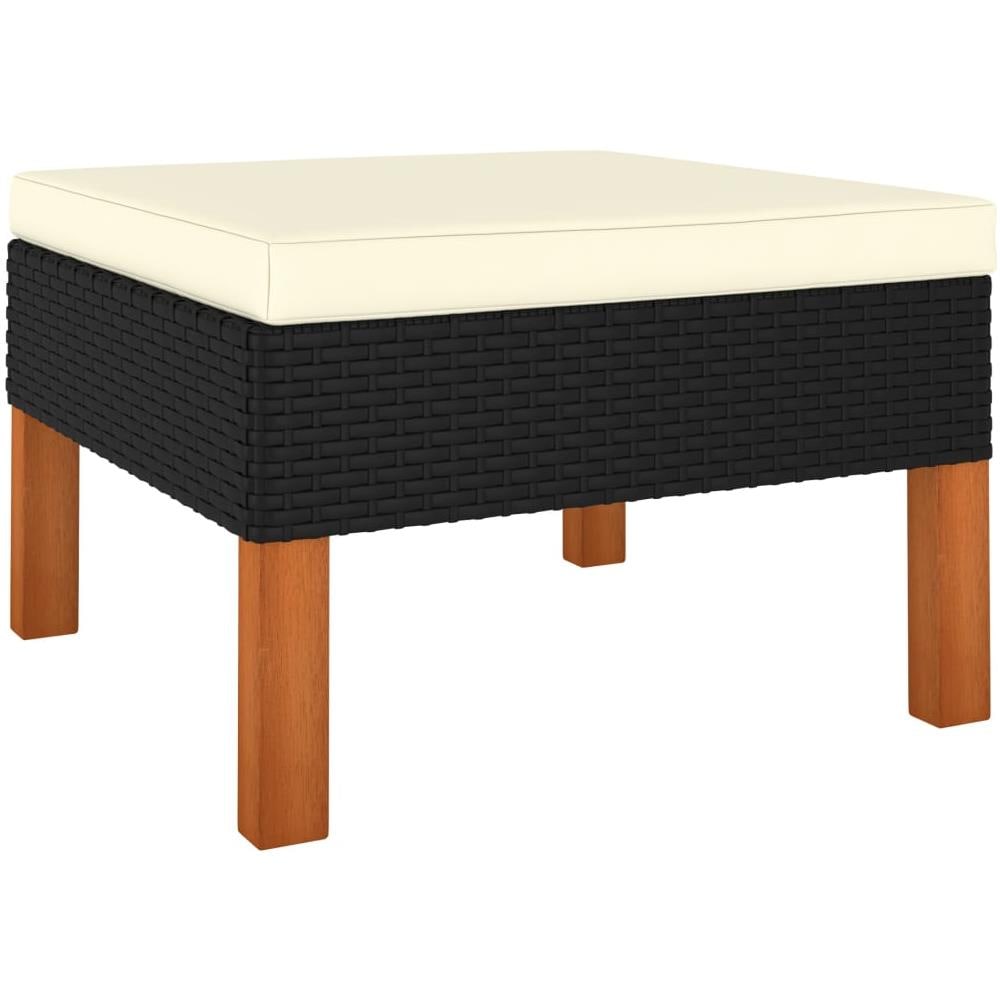 Set Divani Da Giardino 9 Pz Con Cuscini In Polyrattan Nero - Foto 3