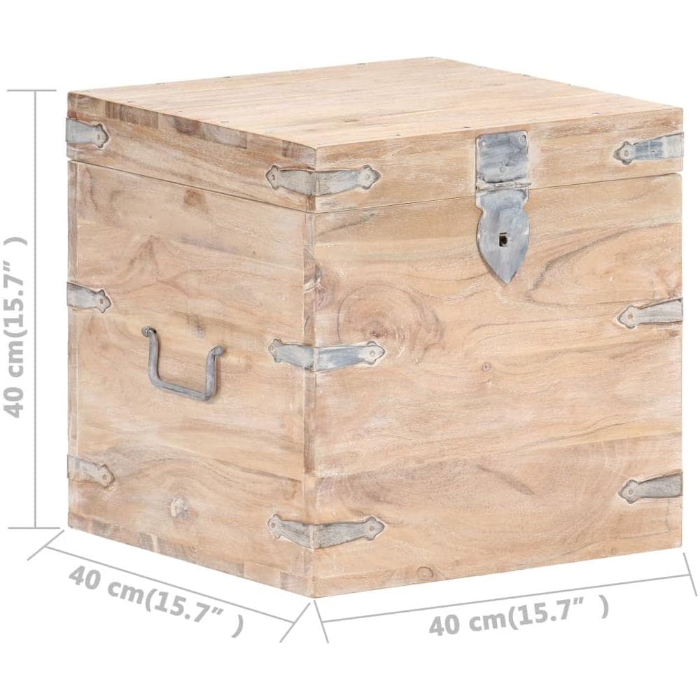 Baule 40x40x40 cm in Legno Massello di Acacia - Foto 8