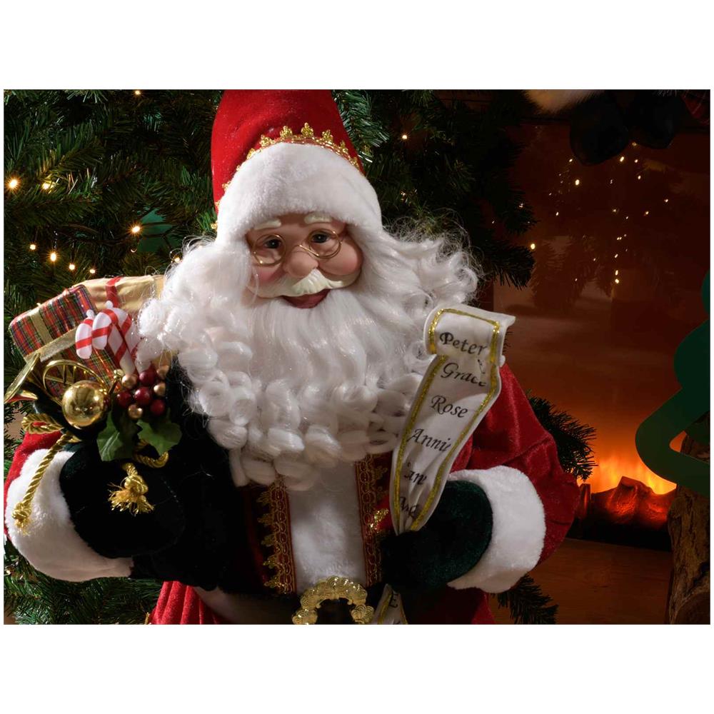 Babbo Natale Decorativo Per Vetrine E Negozi Statuina Di Babbo Natale Con Abito E Finta Pelliccia Altezza 83 Centimetri Idea Regalo Natale - Foto 2