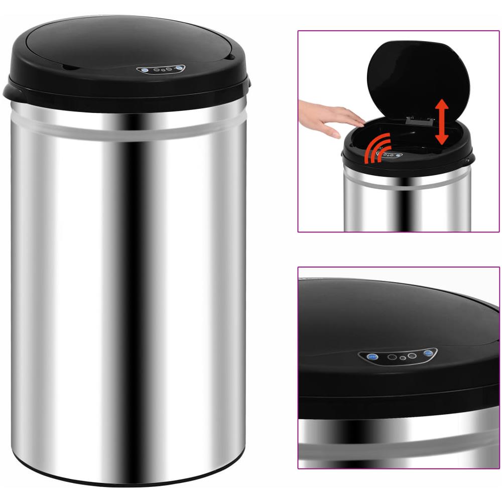 Pattumiera Automatica con Sensore 40 L in Acciaio Inossidabile - Foto 1