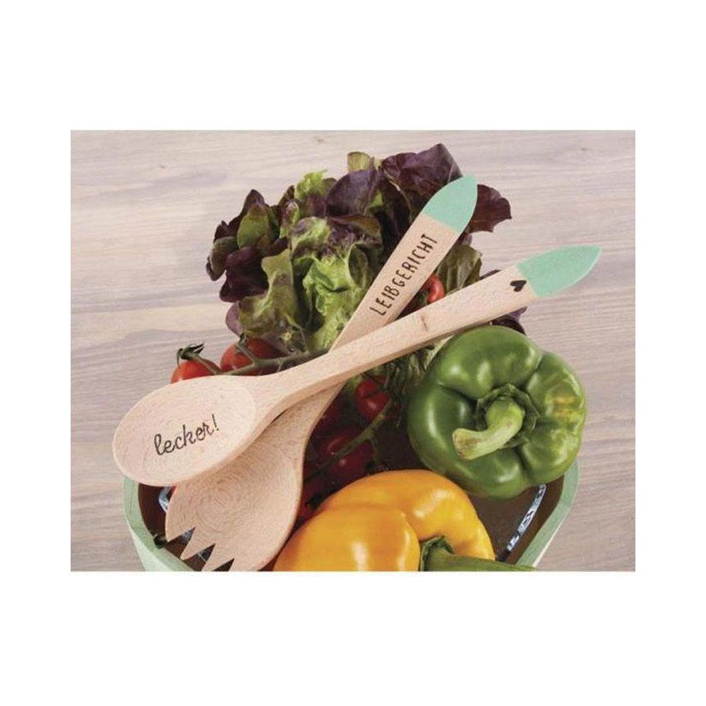 Kit Pirografia + Posate Insalata In Legno Per Decorare - Foto 2