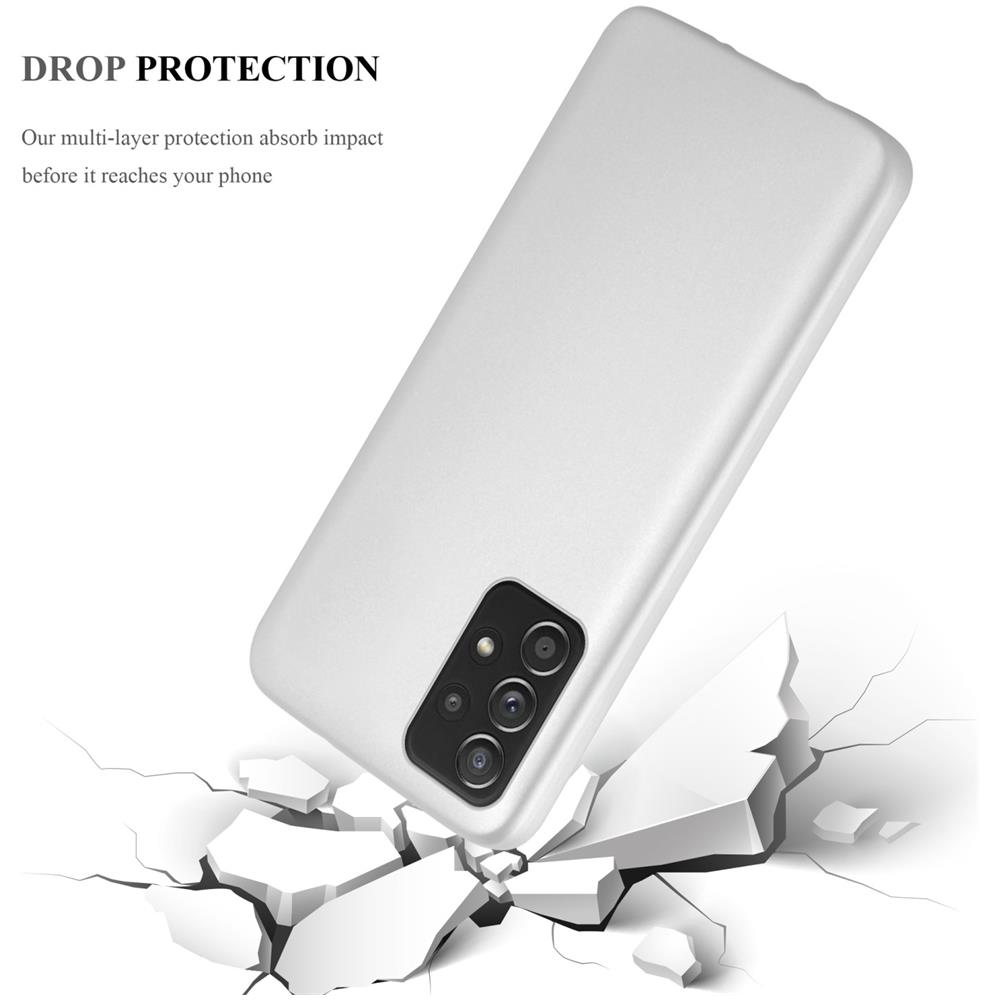 Custodia Compatibile Con Samsung Galaxy A52 (4g / 5g) / A52s In Argento Metallico - Coperchio Protettivo In Silicone Tpu Flessibile - Foto 6