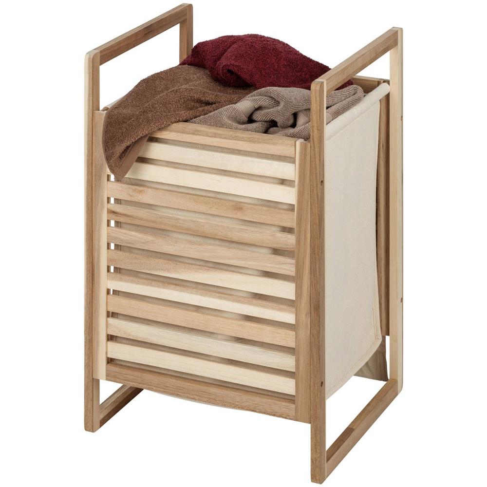 Portabiancheria In Legno Con Sacchetto Materiale Acina, 56 Litri, Wenko - Foto 5