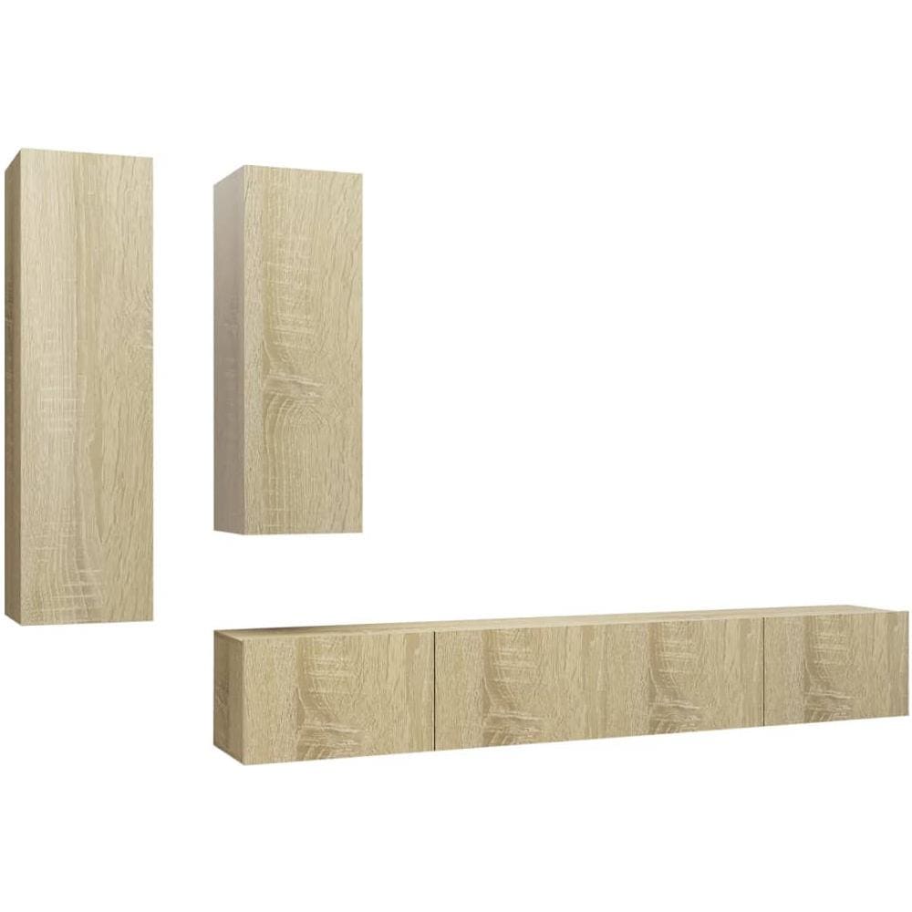 Set di Mobili TV 4 pz Rovere Sonoma in Legno Multistrato - Foto 2