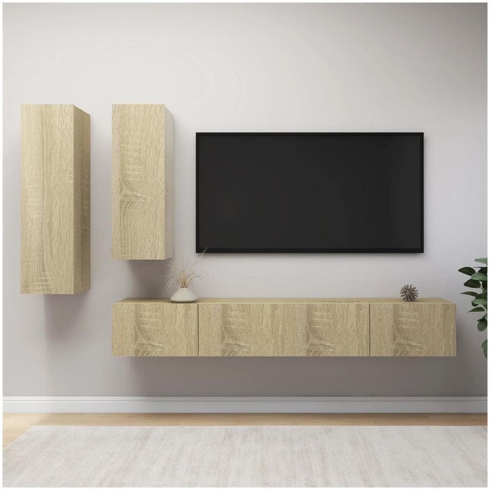 Set di Mobili TV 4 pz Rovere Sonoma in Legno Multistrato - Foto 1