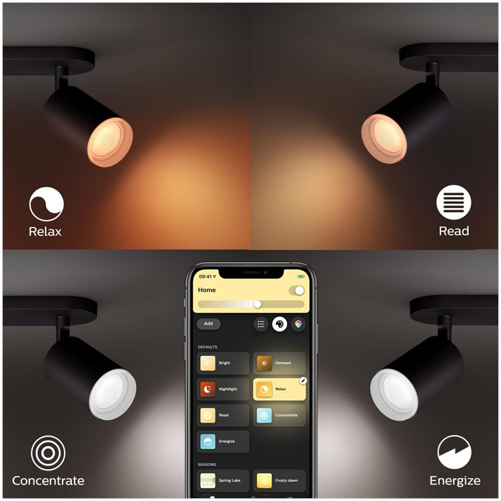 Lampada Da Soffitto Led White Color Fugato 2x6w Hue Bianco 153x80x195 Mm Metallo - Foto 2