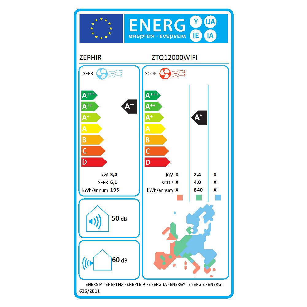 Condizionatore Fisso Monosplit 8019101724502 Potenza 12000 BTU /H Classe A++ /A+ Inverter - Foto 2