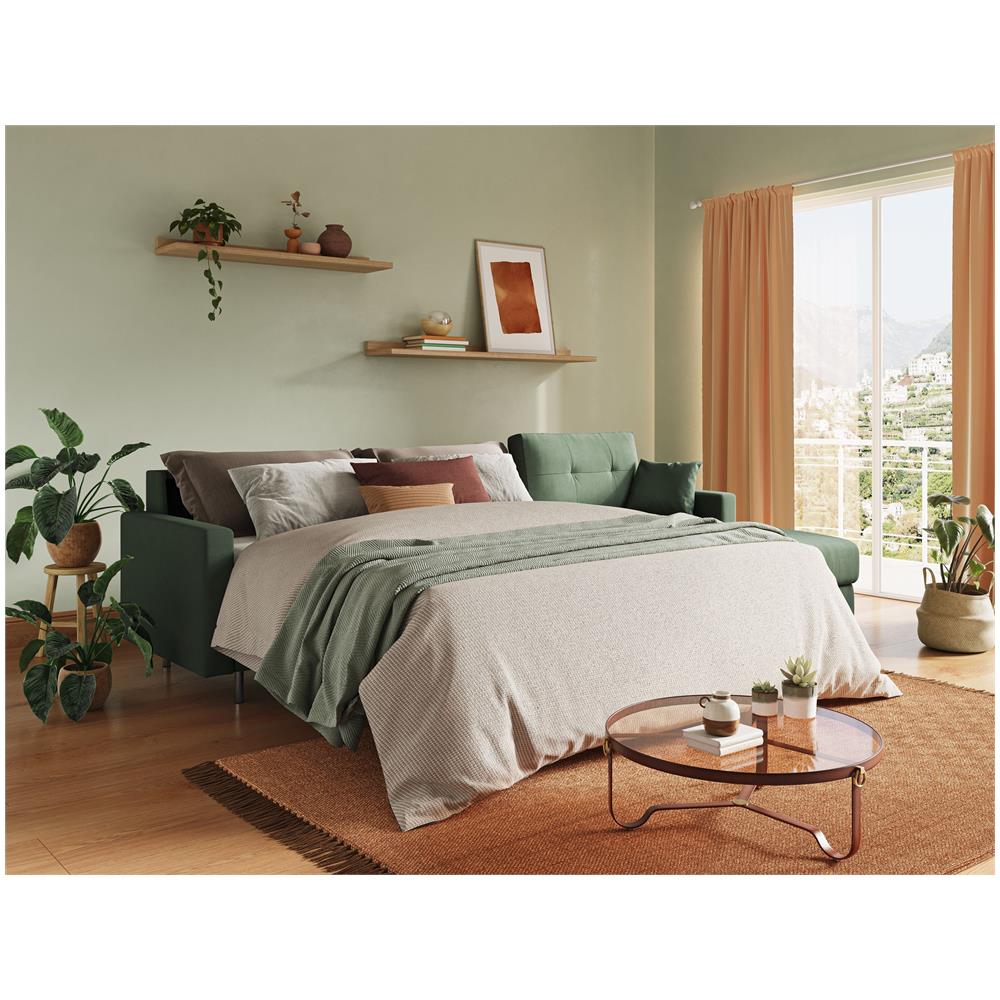 Megan Divano Letto Angolare In Microfibra Smacchiabile T11 Grigio Chiaro 251 Cm Destro (mat. 120x197) - Foto 6