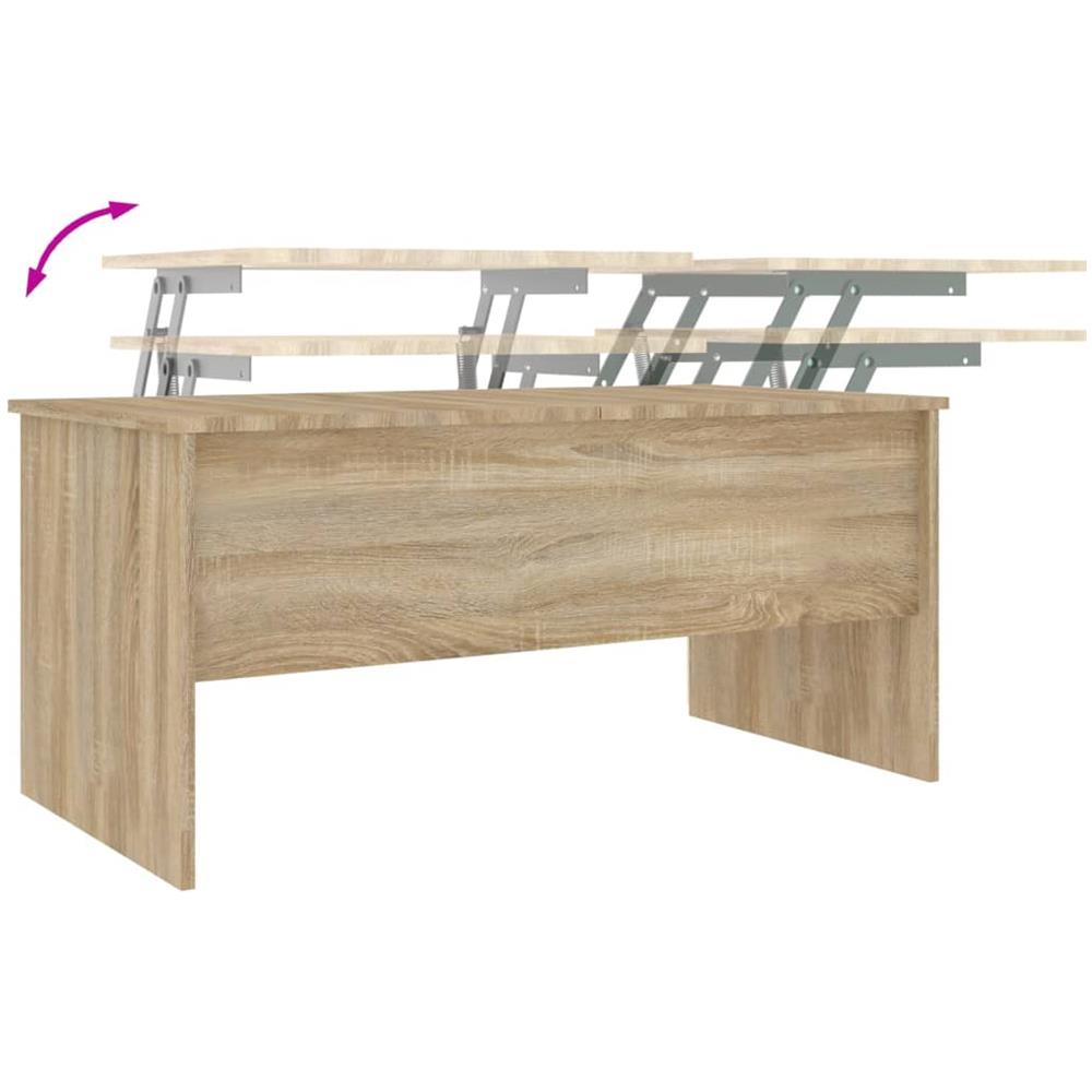 Tavolino Rovere Sonoma 102x50,5x46,5 Cm In Legno Multistrato - Foto 7