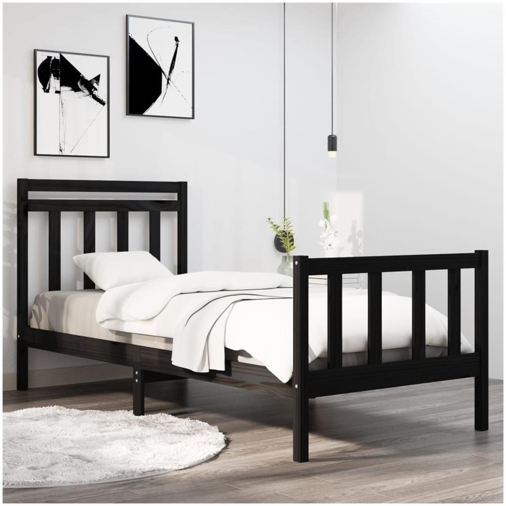 Giroletto in Legno Massello Nero 75x190 cm Small Single - Foto 1