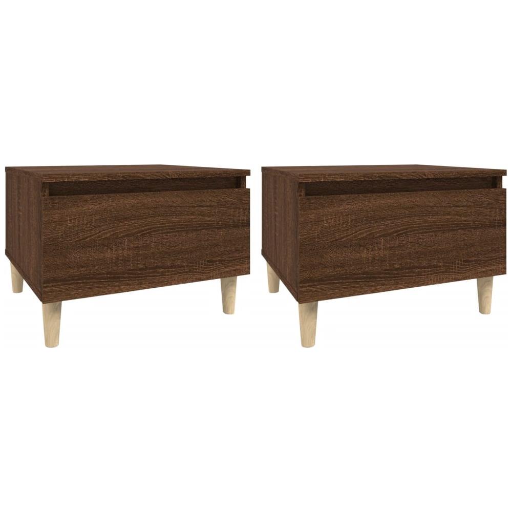 Tavolini 2pz Rovere Marrone 50x46x35cm In Legno Multistrato - Foto 2