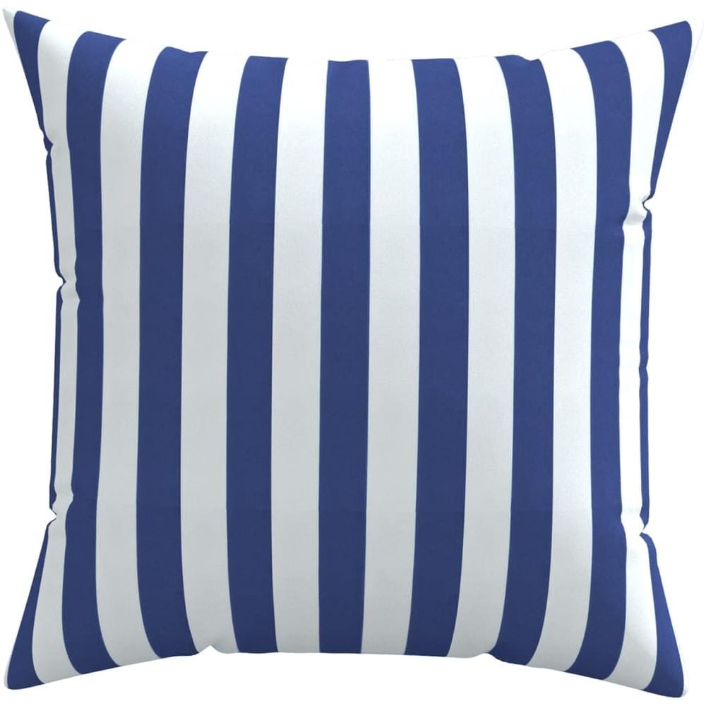 Cuscini Decorativi 4pz Strisce Blu E Bianco 65x65x16 Cm Tessuto - Foto 3