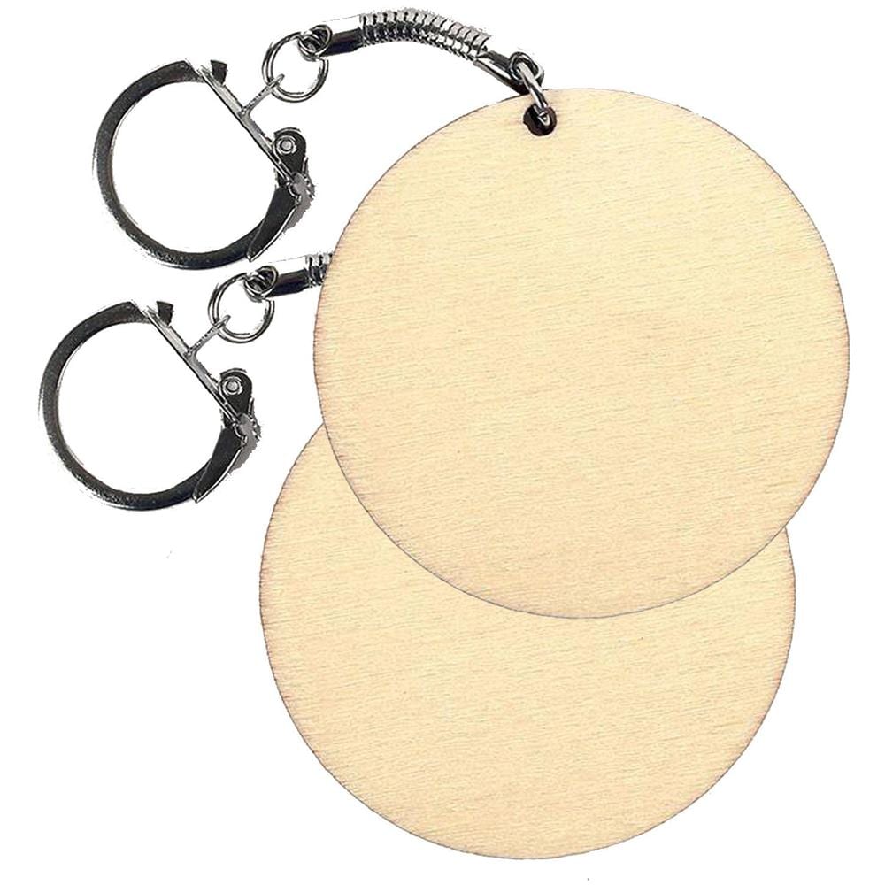 20 Portachiavi Rotondi In Legno Ø 5,5 Cm - Foto 1