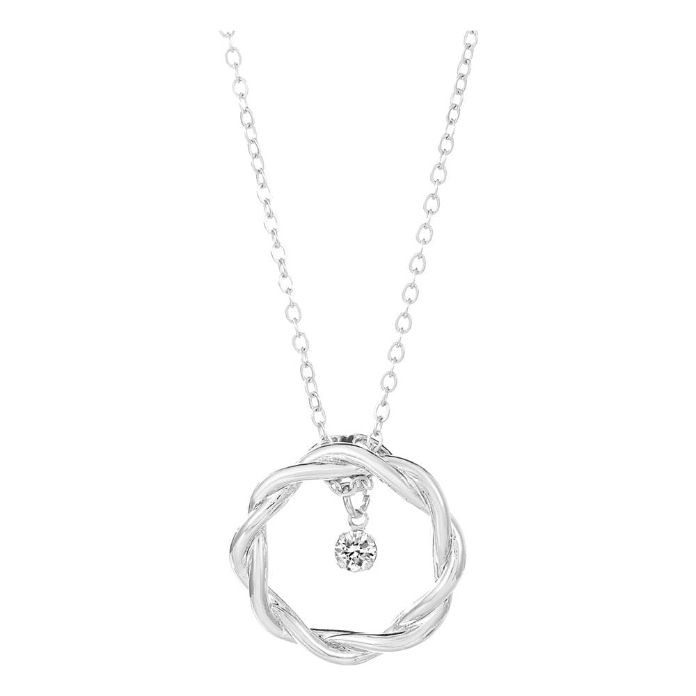 Collana Con Pendente A Goccia Intrecciata Silver - Foto 1