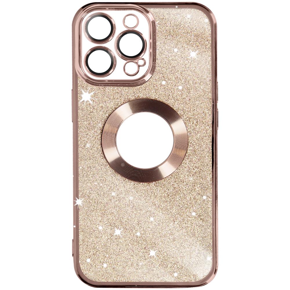 Cover Per Iphone 14 Pro Max Glitter Amovibile Silicone Protecam Spark Rose Gold - Foto 1