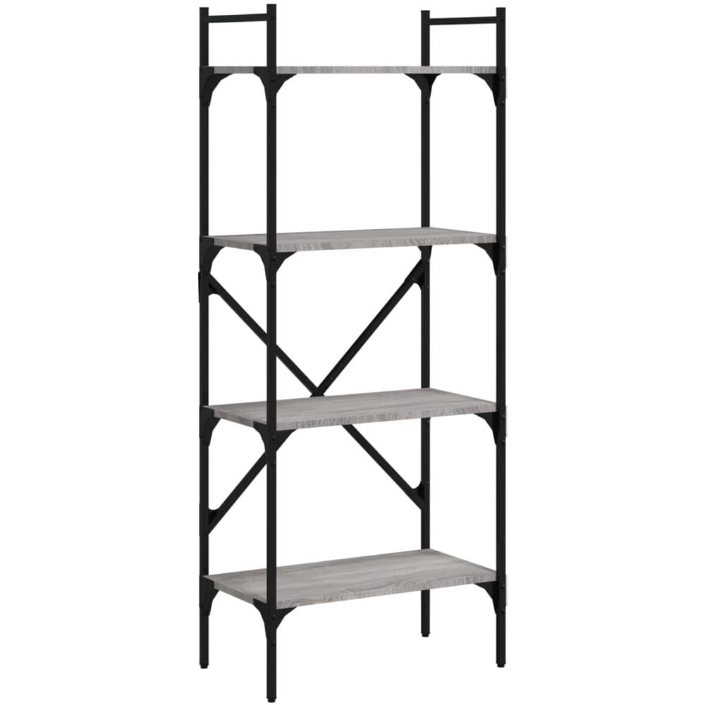 Libreria Grigio Sonoma 4 Ripiani 56x31,5x138,5 Cm Multistrato - Foto 2