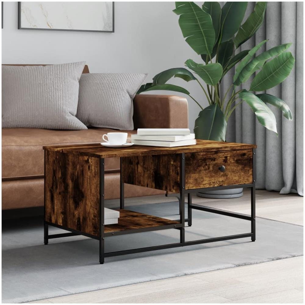 Tavolino Da Salotto Rovere Fumo 85,5x51x45 Cm Legno Multistrato - Foto 1