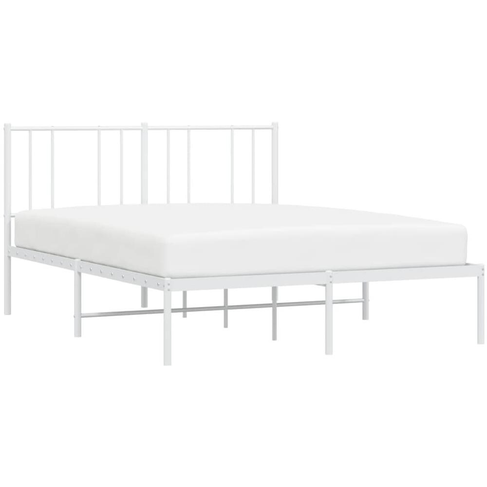 Giroletto Con Testiera Metallo Bianco 135x190 Cm - Foto 3
