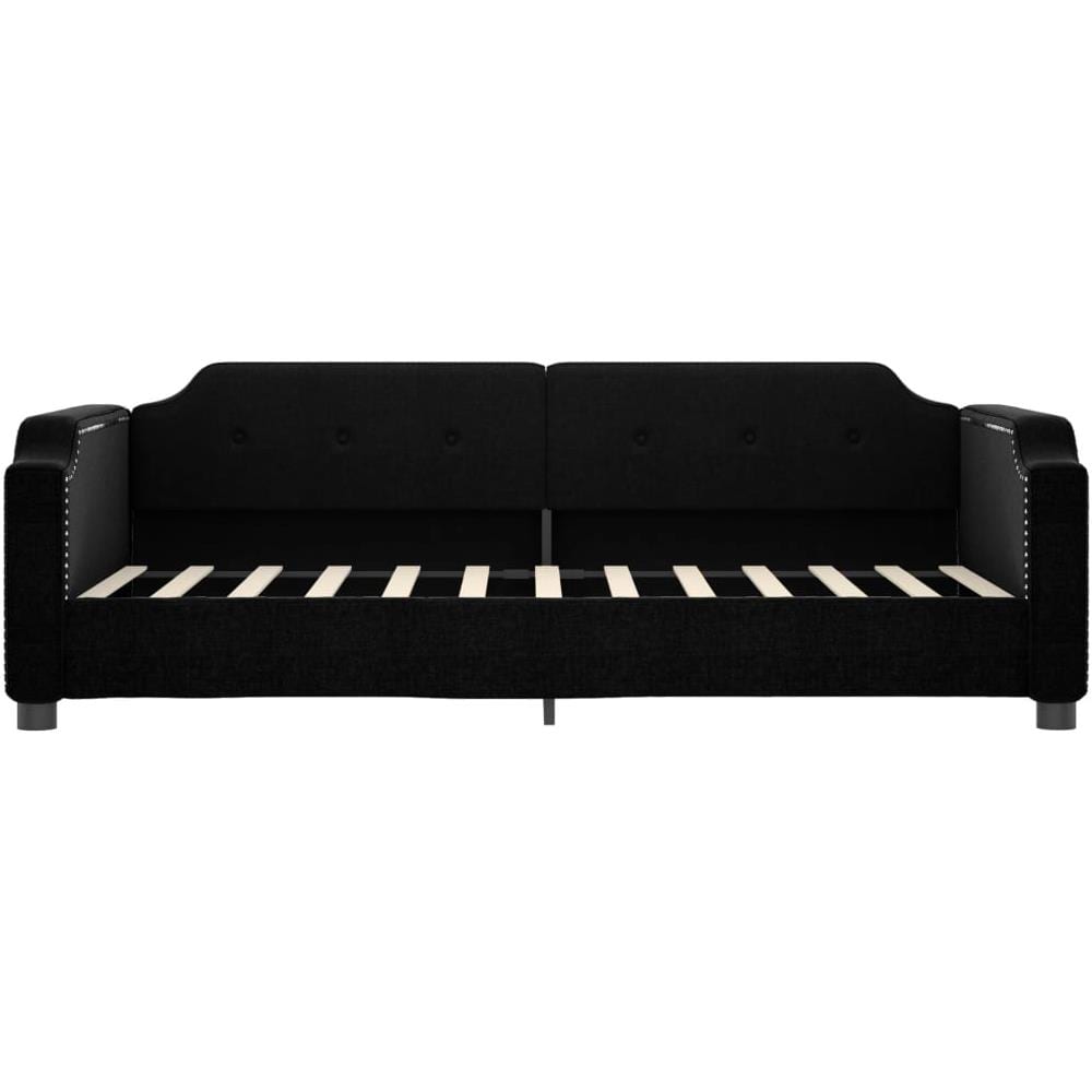 Letto Da Giorno Nero 90x200 Cm In Tessuto - Foto 2