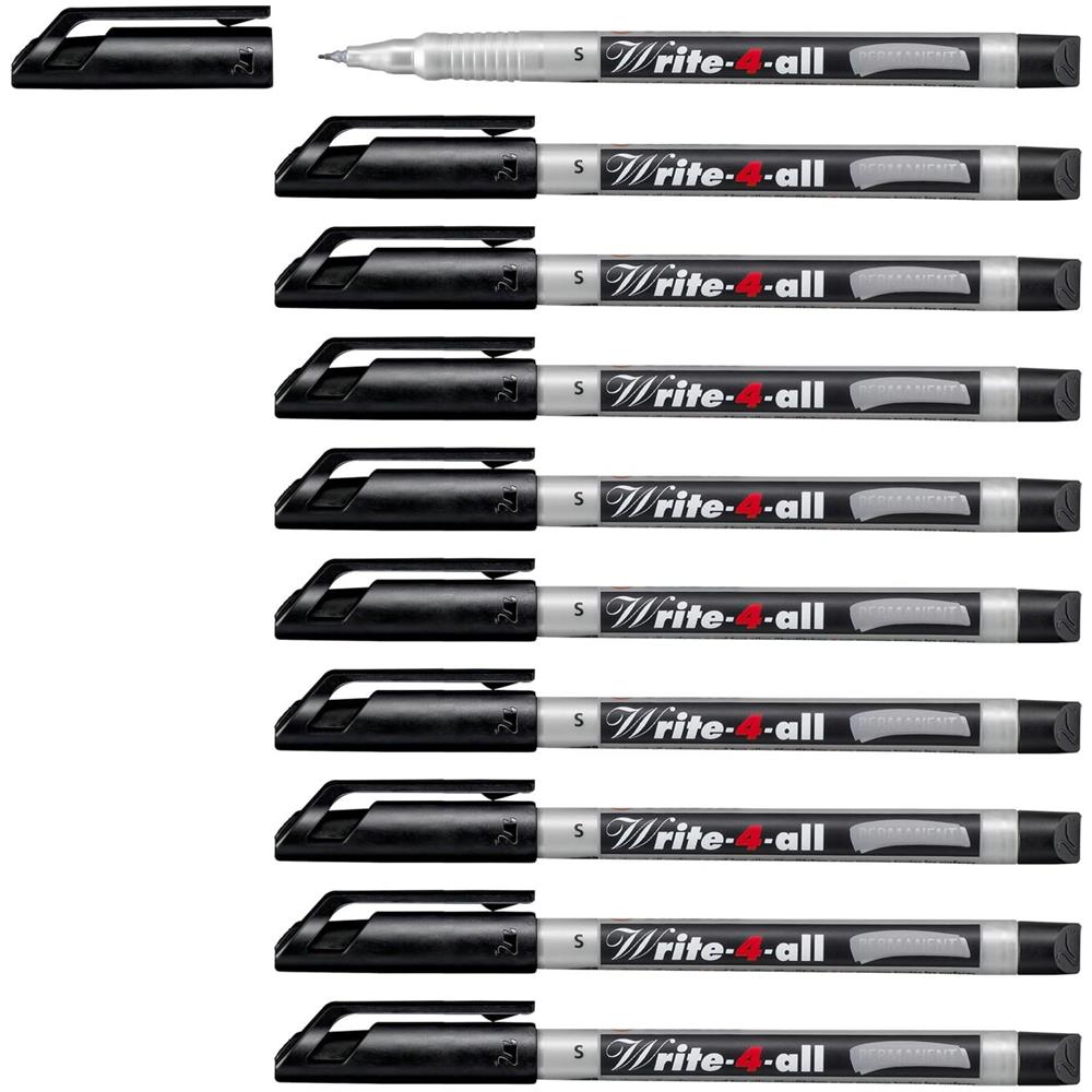Write-4-all - Marcatore - Tratto Superfine (0,4 mm) - Confezione da 10 - Nero - Foto 1