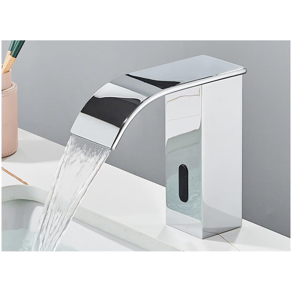 Rubinetto per lavabo da bagno, Blackswan, tipo M180, modello cromato con bocca a cascata, misura 15 cm - Foto 2