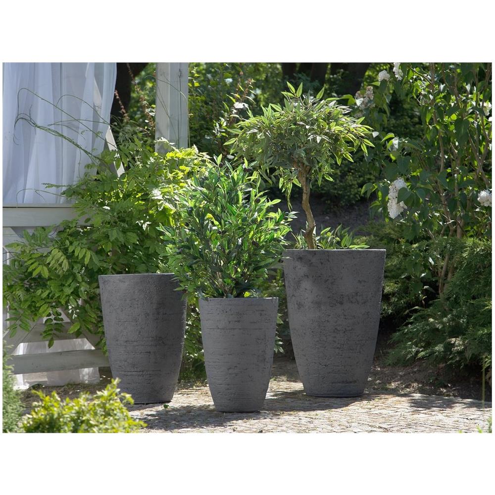 Vaso Tondo Per Interno Ed Esterno Grigio 35x35x50cm Camia - Foto 2