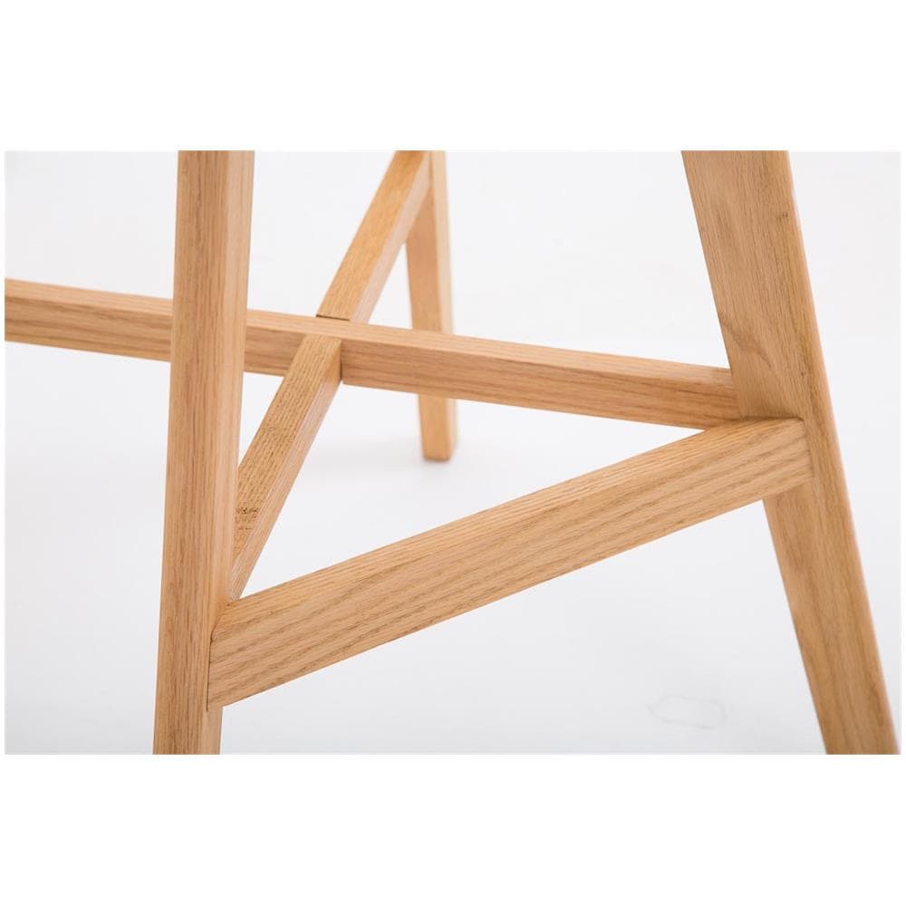 Sgabello Design Cannes in Similpelle E Polipropilene I Sgabello Bar Telaio in Legno di Quercia I Sedia Cucina con Poggiapiedi Verde Natura - Foto 2