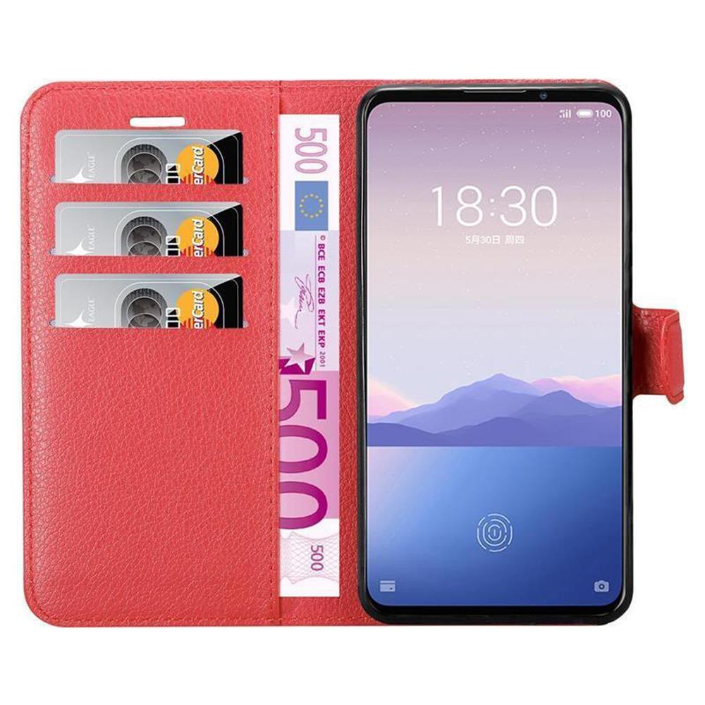 Cadorabo Custodia Compatibile Con Meizu 16xs In Rosso Carminio - Coperchio Protettiva Con Chiusura Magnetica, Funzione Stand E Tasca Per Le Carte - Foto 8