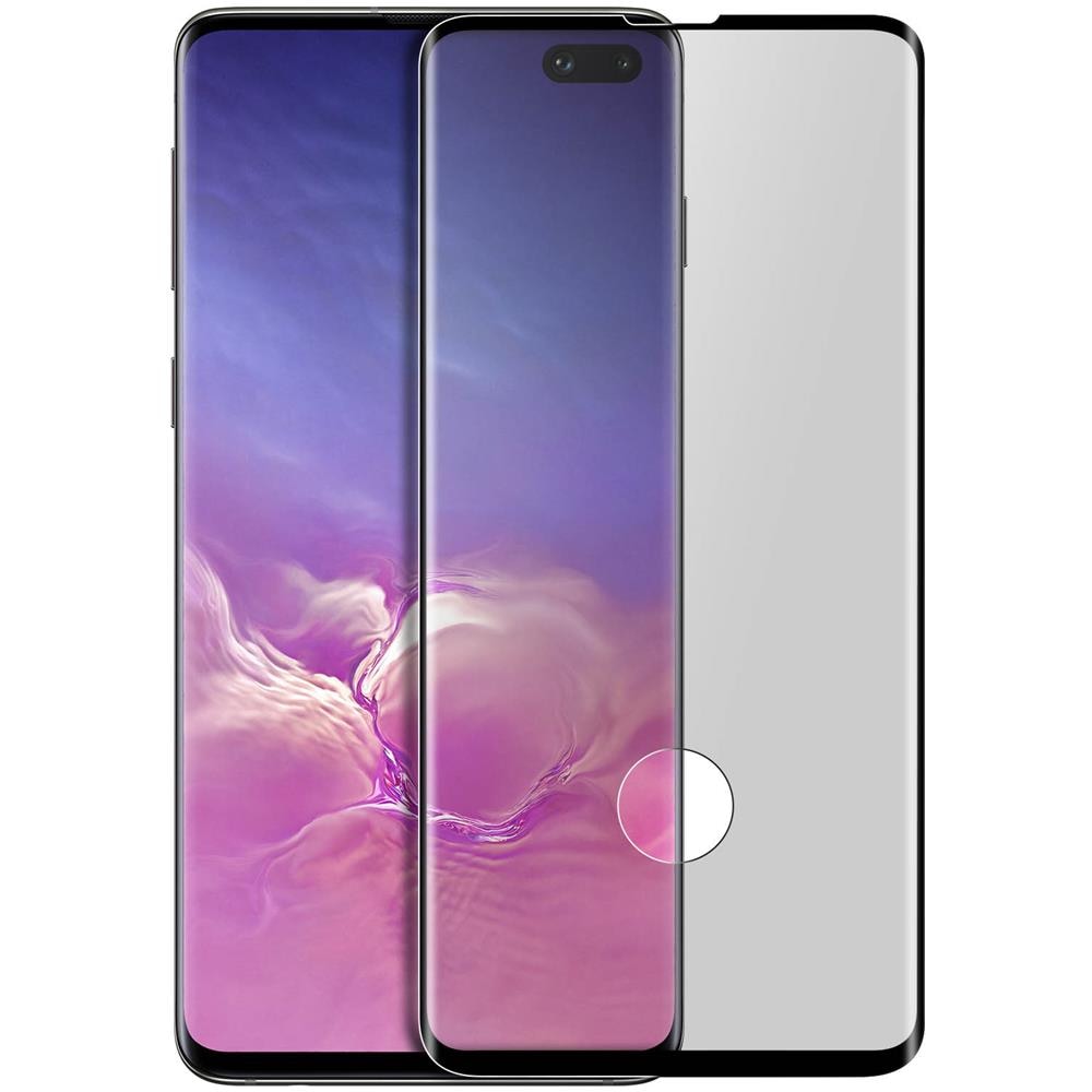 Pellicola Schermo Samsung Galaxy S10 Plus Vetro Temperato Trasparente Bordo Nero - Foto 1