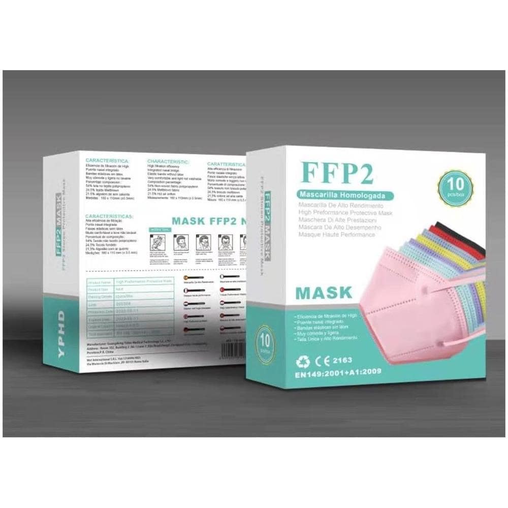 10 Mascherine Fpp2 / Mascherine Kn95 Colori Misti Fashion / 5 Strati Protezione / Certificate - Foto 2