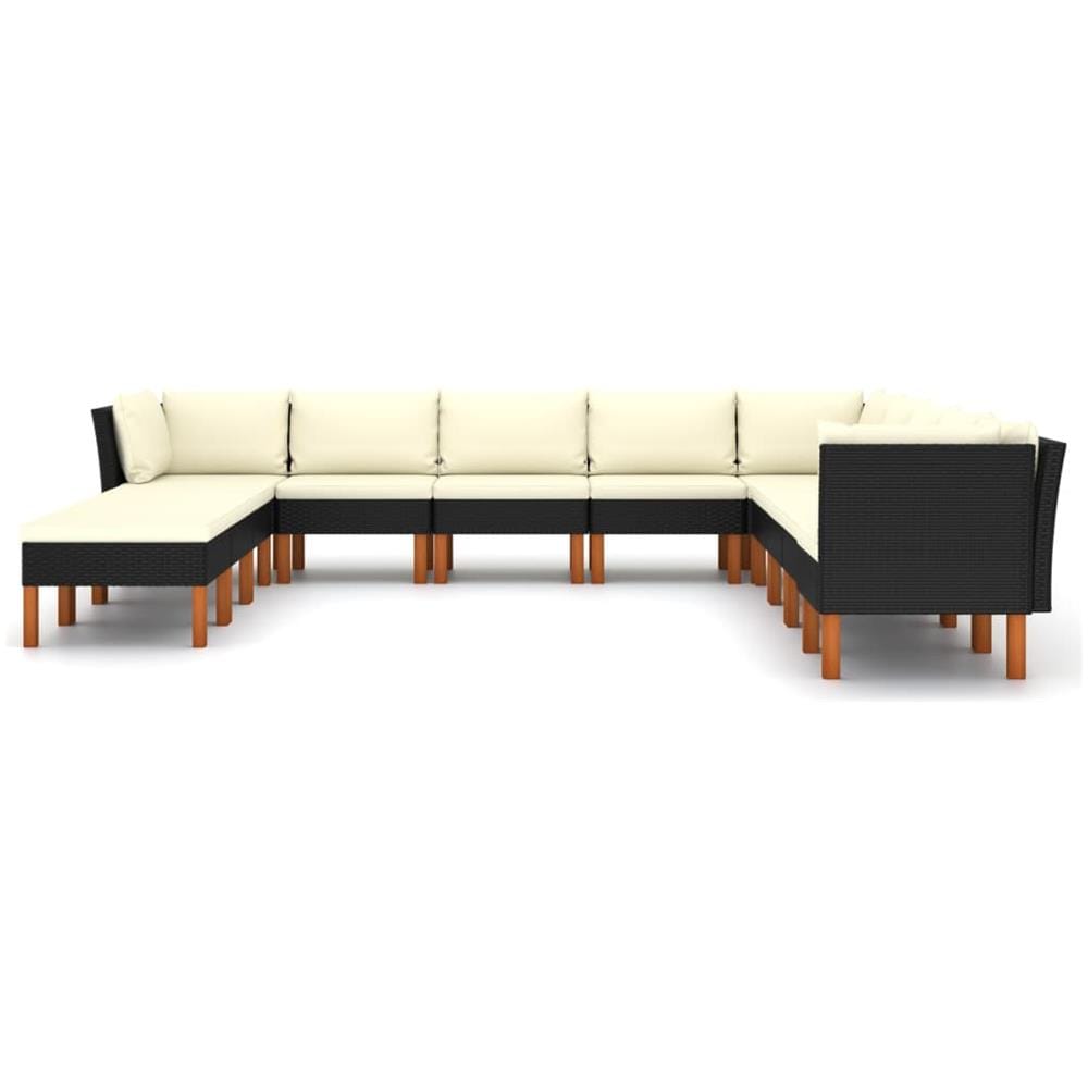Set Divani Da Giardino 12 Pz Con Cuscini In Polyrattan Nero - Foto 2