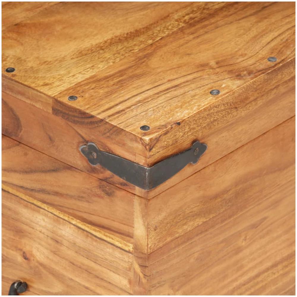 Baule 90x40x40 cm in Legno Massello di Acacia - Foto 2