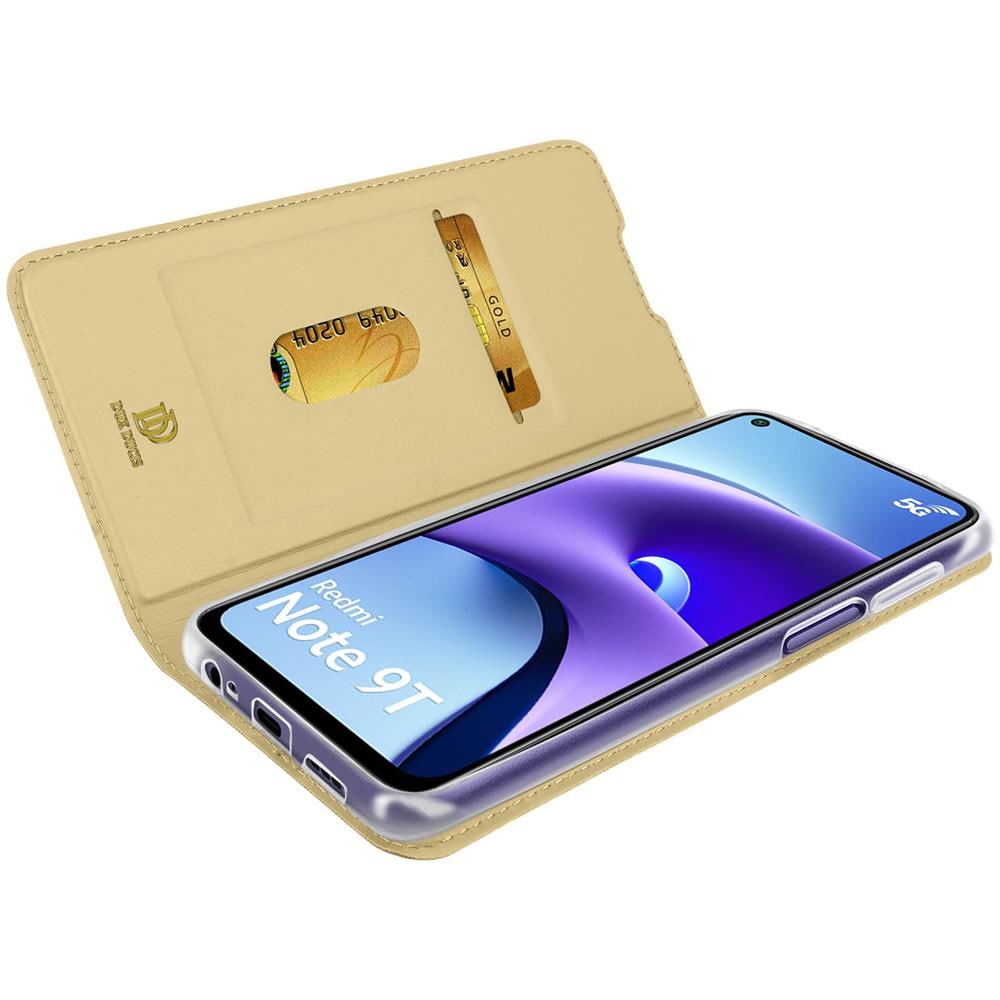 Custodia Xiaomi Redmi Note 9t 5g Portafoglio Flip Funzione Supporto - Beige - Foto 2