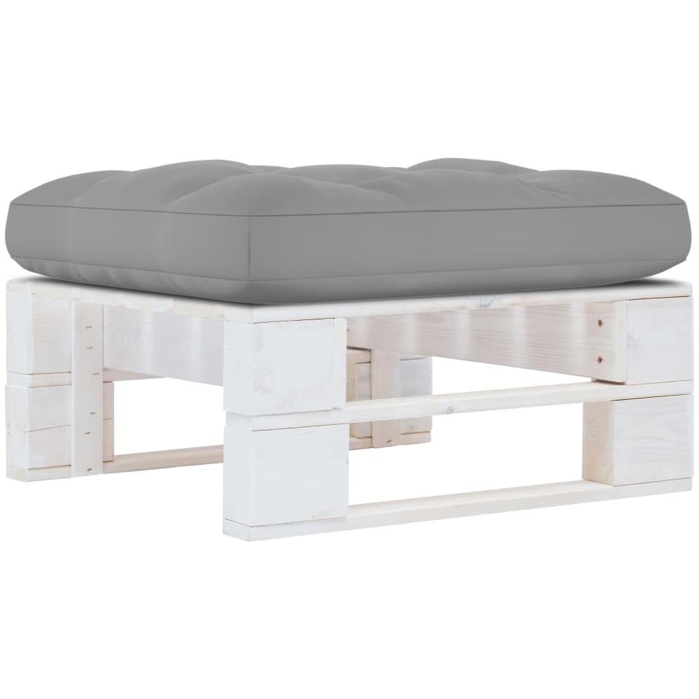 Ottomana da Giardino su Pallet Bianco in Pino Impregnato - Foto 1