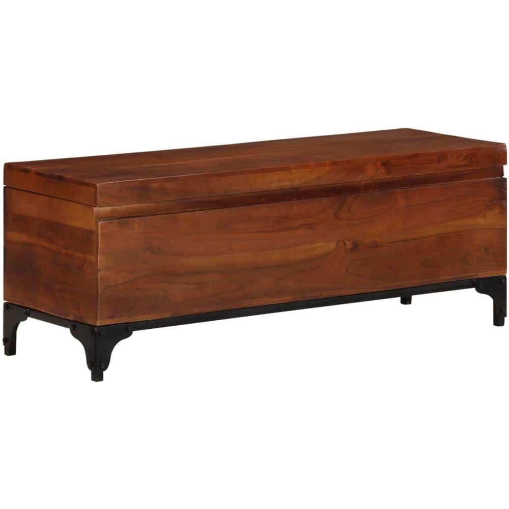 Baule 110x35x41 Cm In Legno Massello Di Acacia - Foto 1