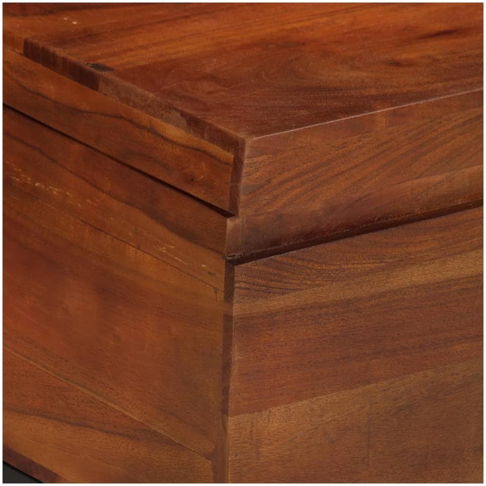 Baule 110x35x41 Cm In Legno Massello Di Acacia - Foto 2