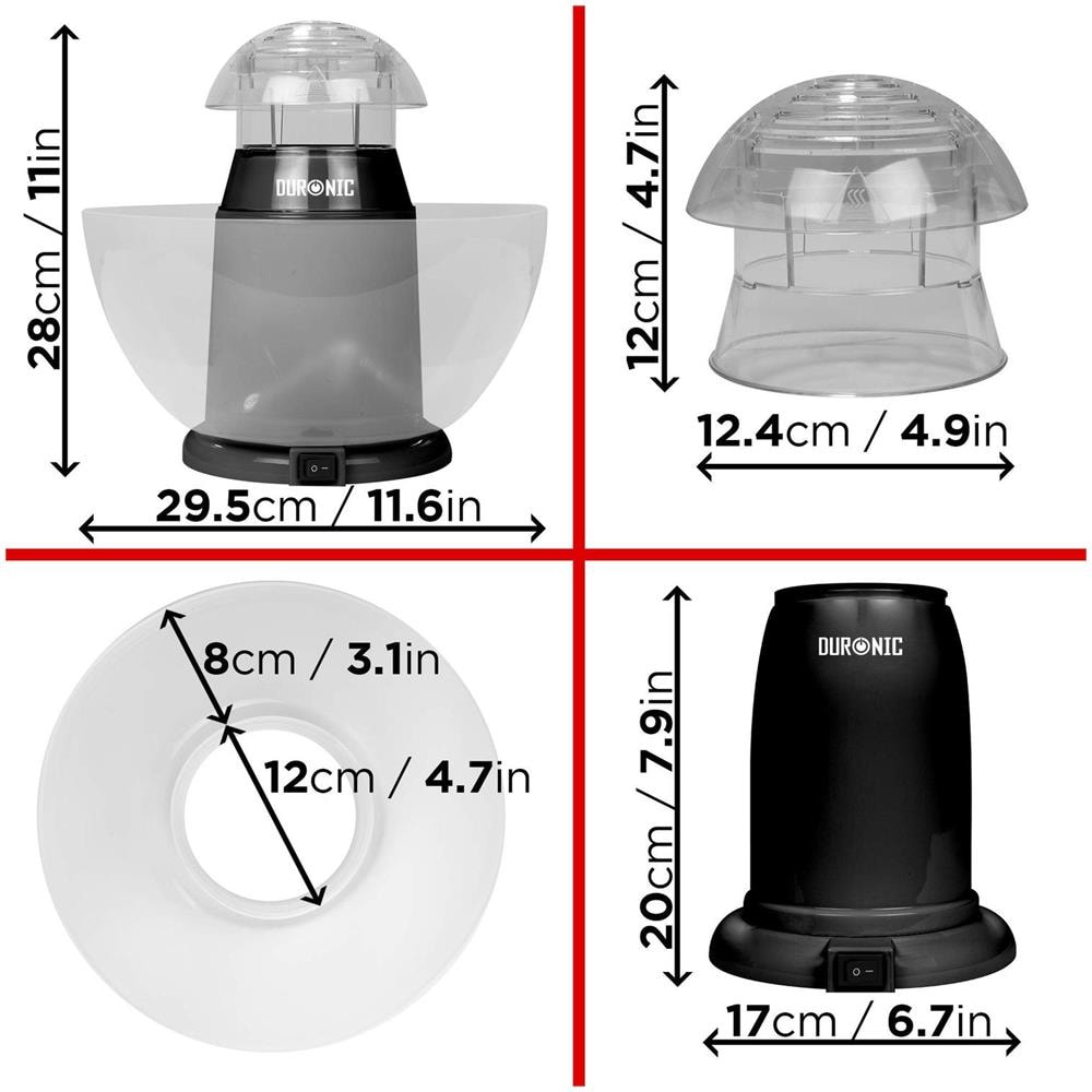 Pop50 We Macchina per Popcorn ad Aria Calda Potenza 1200 W Colore Nero - Foto 4