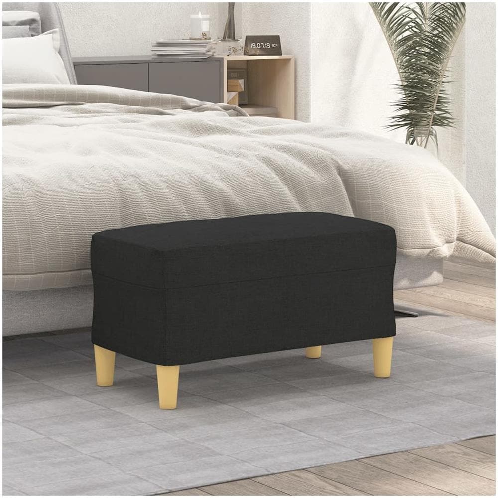 Panca Nero 70x35x41 Cm In Tessuto - Foto 1
