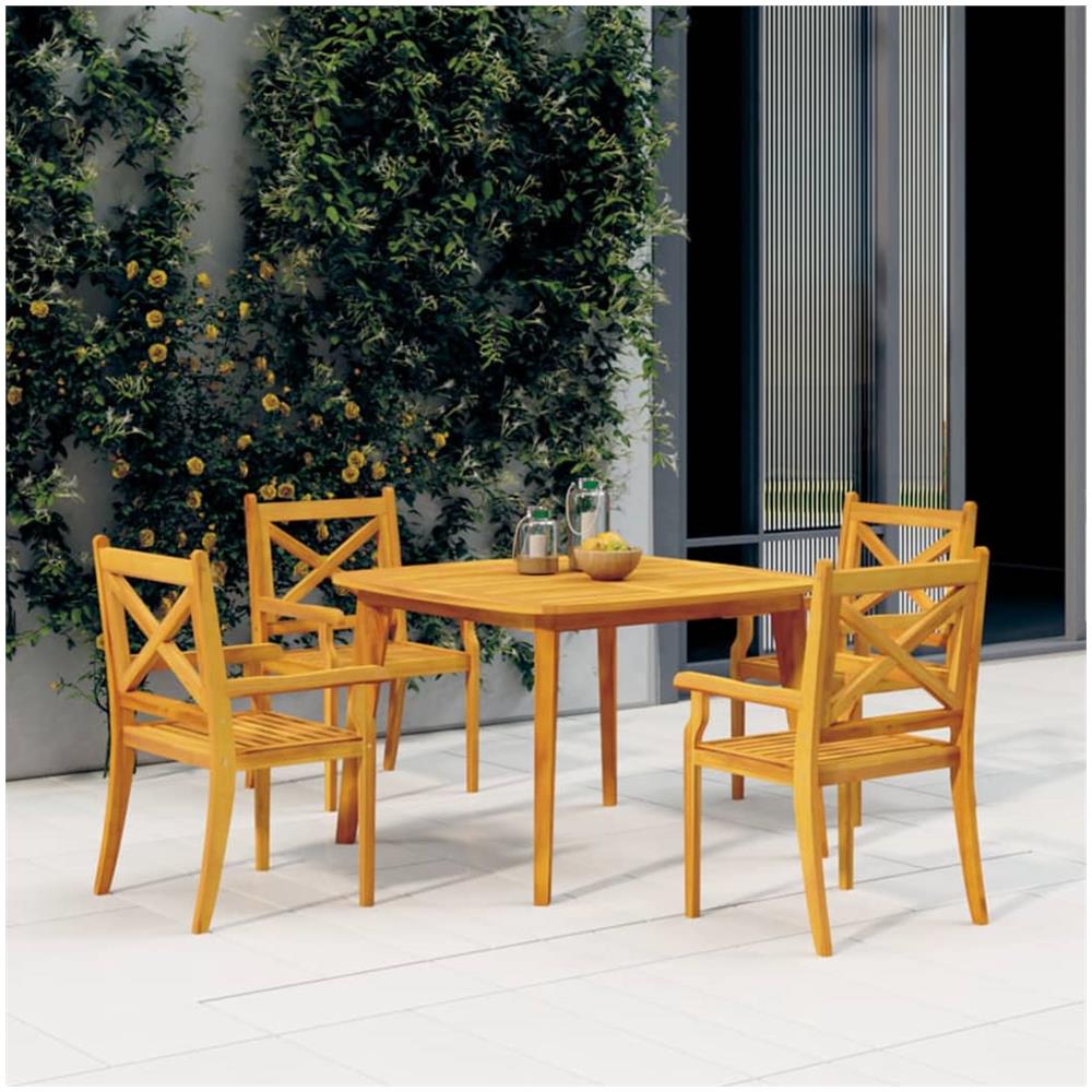 Tavolo Da Giardino 110x110x75 Cm Legno Massello Di Acacia - Foto 1