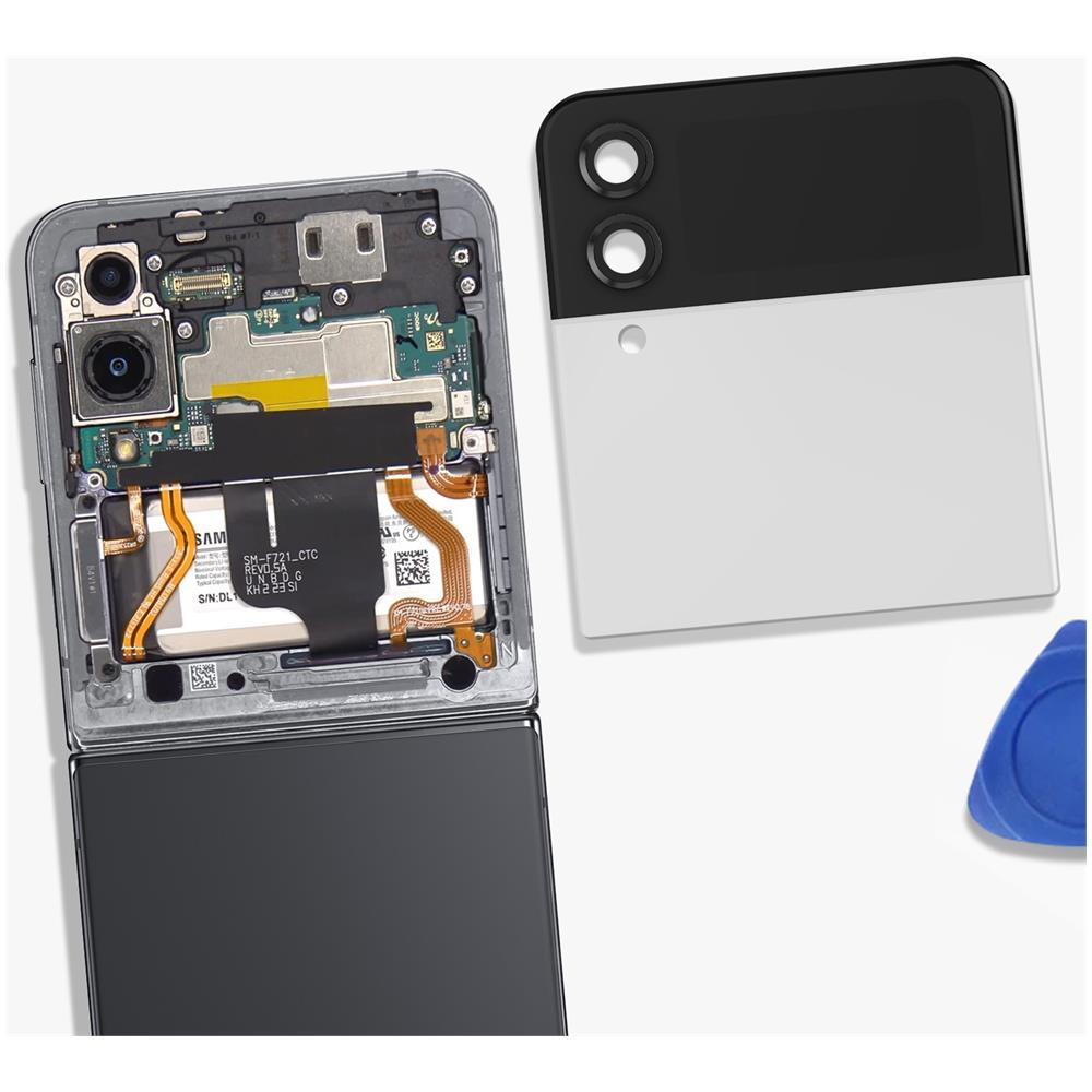 Copribatteria Superiore Originale Z Flip4 Con Schermo Esterno White - Foto 2