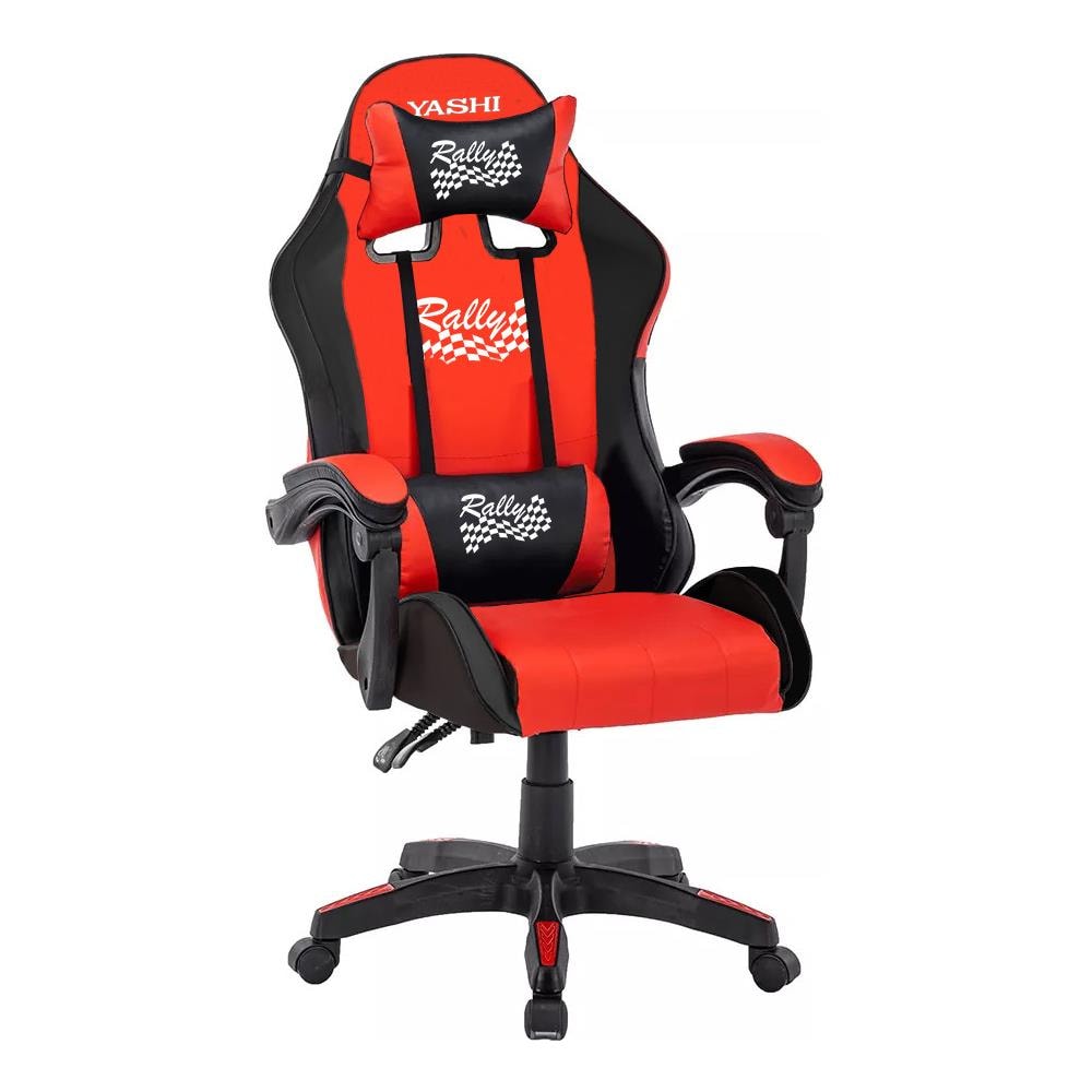 Sedia Gaming Rally Arancione Imbottita Con Poggiatesta, Schienale Reclinabile Max 135, Cuscin - Foto 1