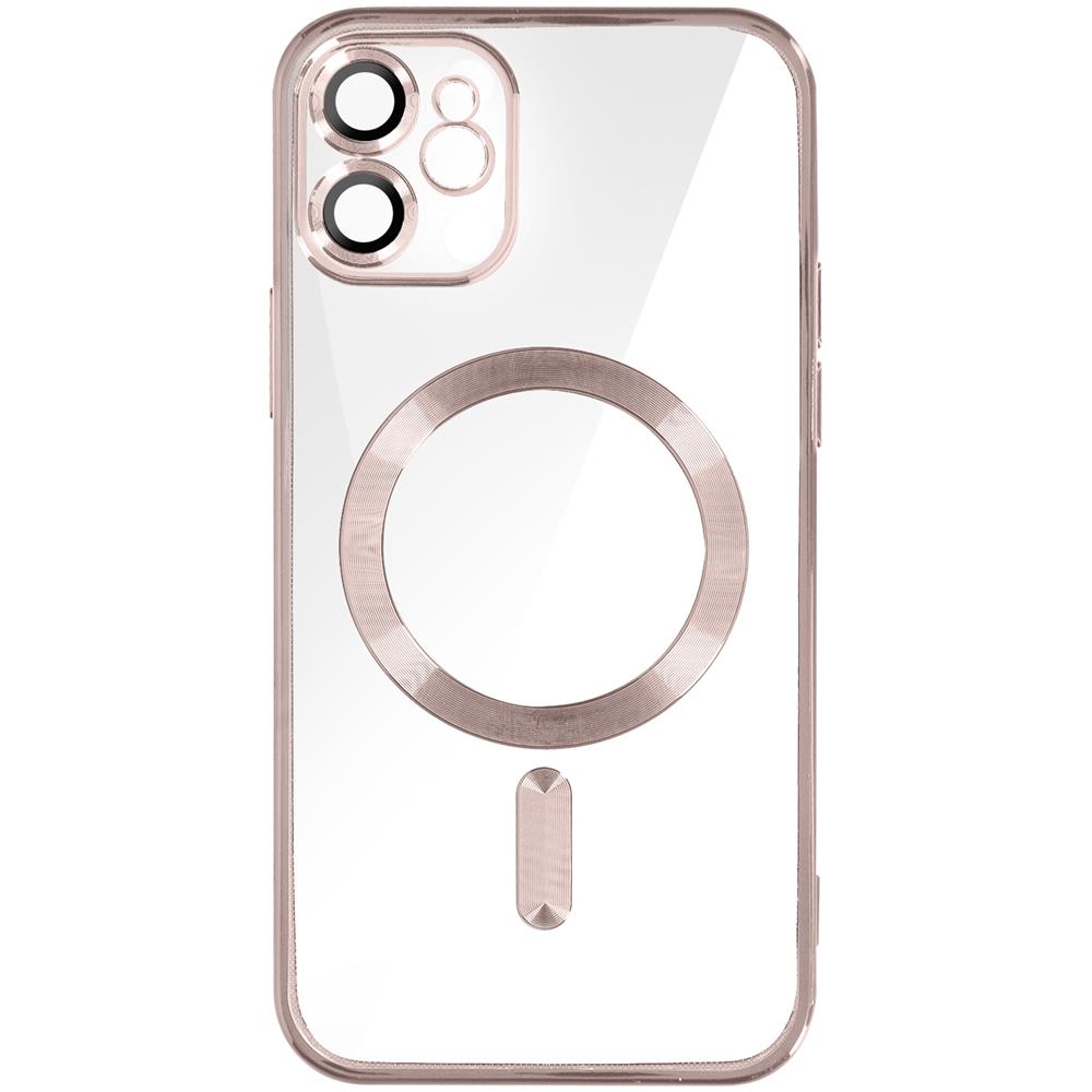 Cover Magsafe Per Iphone 11 Silicone Protezione Camera Bordo Cromato Rose Gold - Foto 1