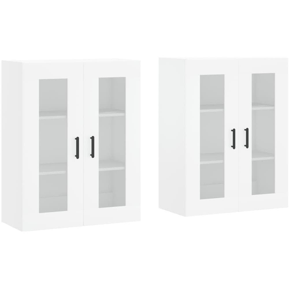 Armadietti A Parete 2 Pz Bianchi In Legno Multistrato - Foto 2