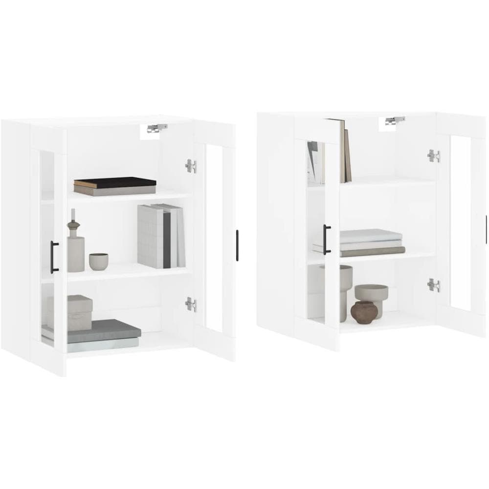 Armadietti A Parete 2 Pz Bianchi In Legno Multistrato - Foto 3