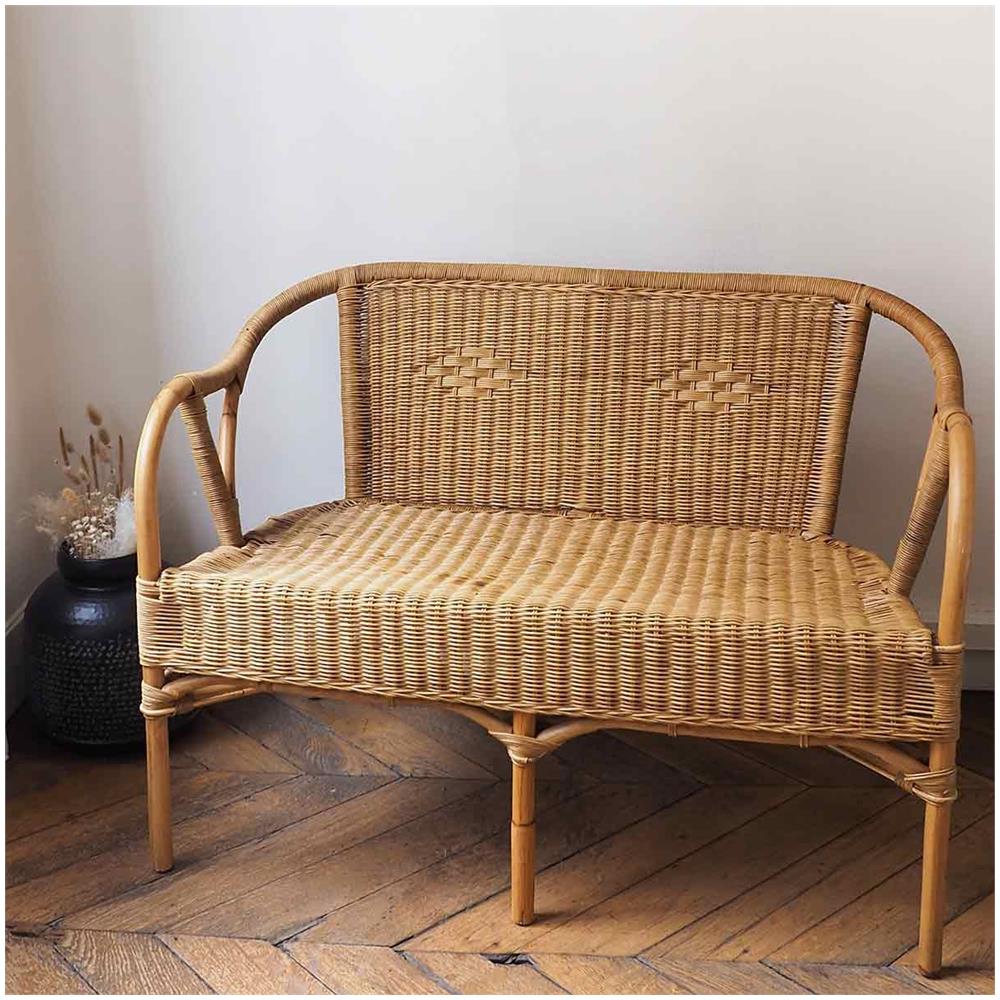 Bracciolo Da Panca Rattan Naturale - Foto 4