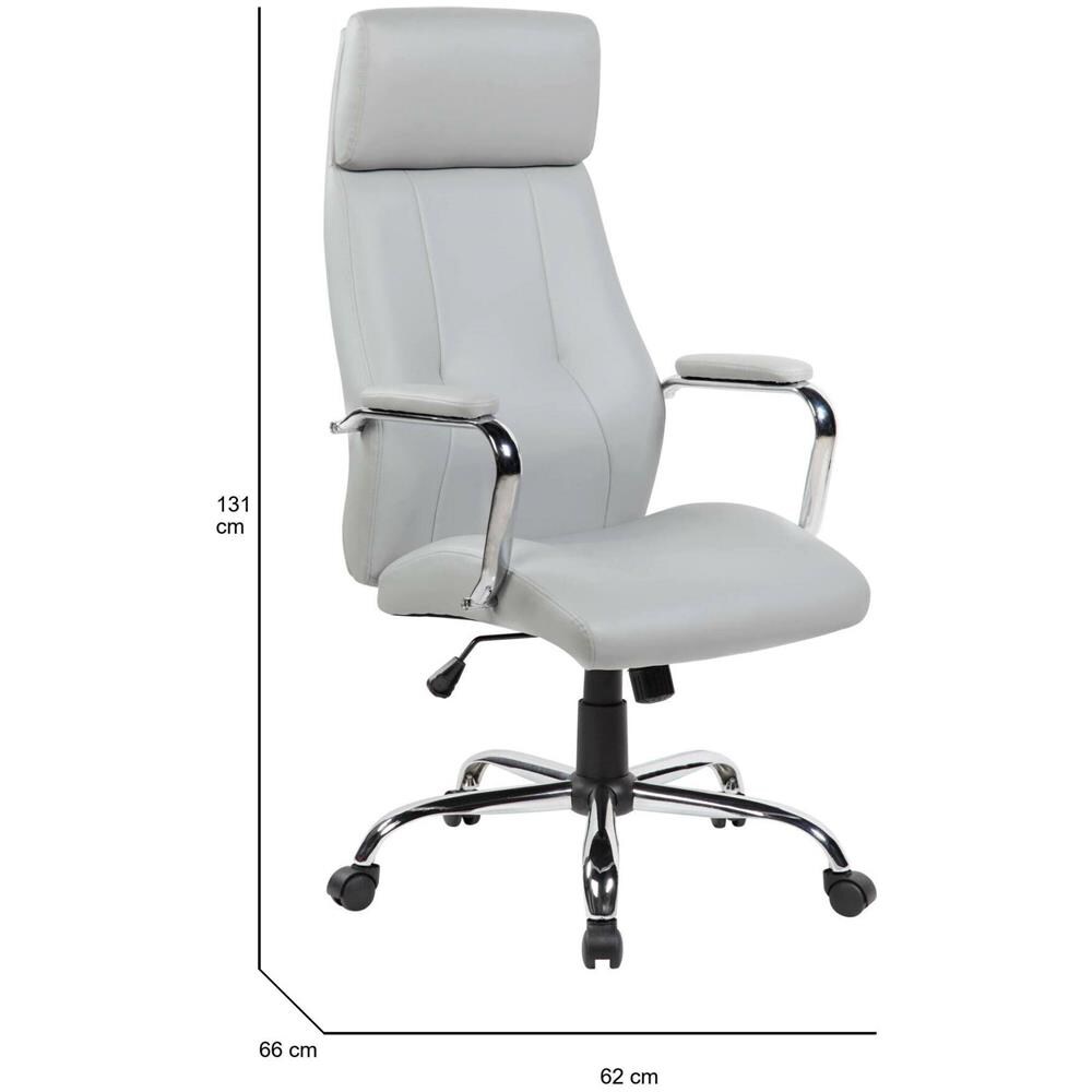 Sedia Da Ufficio Cairns, Poltrona Presidenziale Con Braccioli, Sedia Ergonomica Da Ufficio, 66x62h121/131 Cm, Grigio - Foto 2