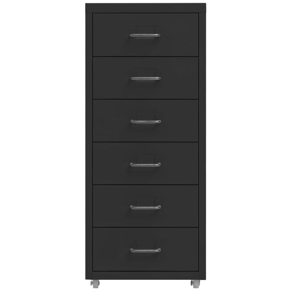 Schedario Mobile Nero 28x41x69 Cm In Metallo - Foto 2