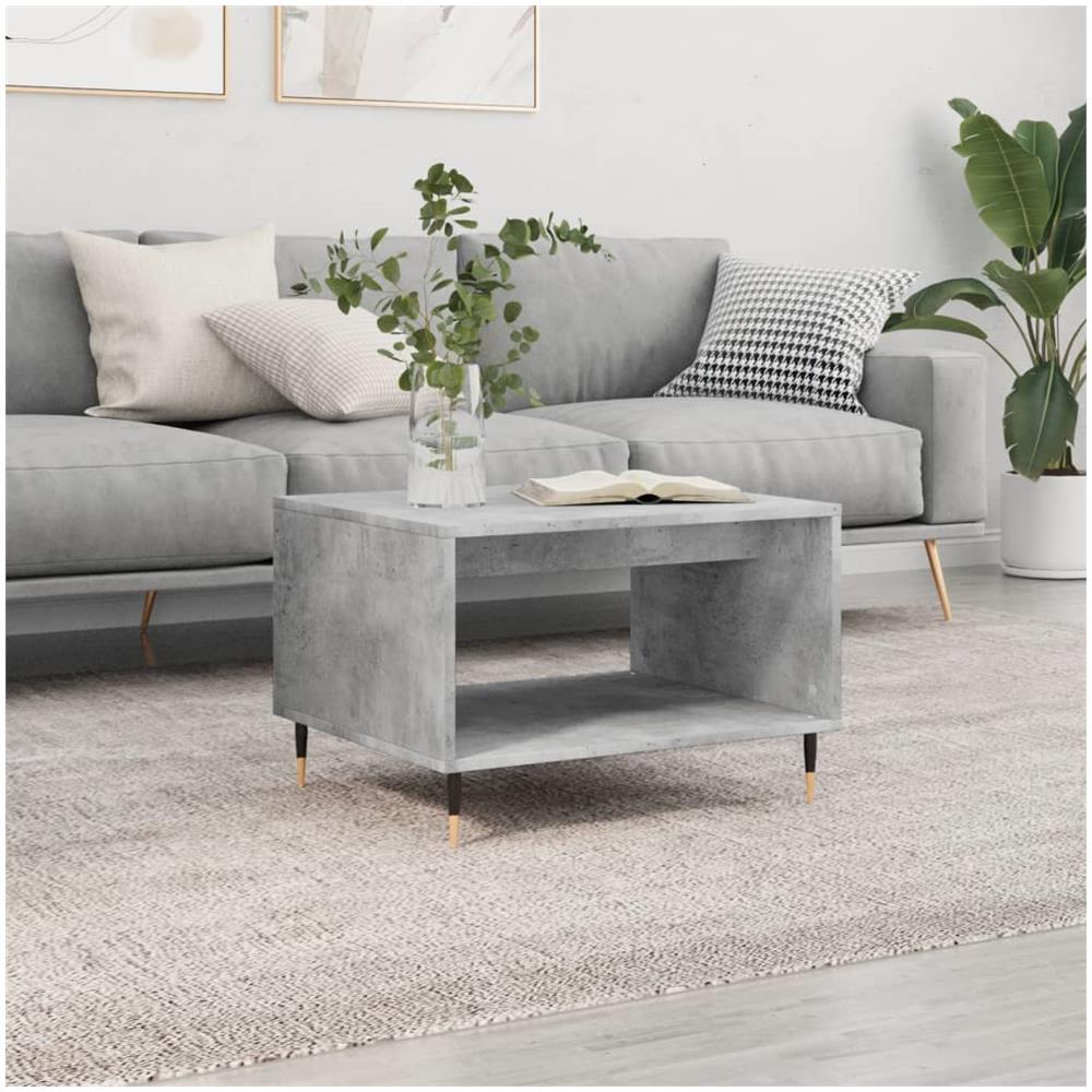 Tavolino Da Salotto Grigio Cemento 60x50x40cm Legno Multistrato - Foto 1